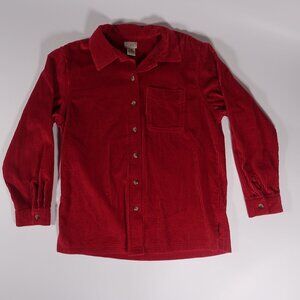 L.L. Bean Women’s Small Red Wide Wale Corduroy Shirt Jacket 100% Cotton